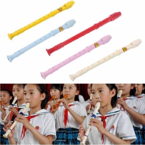 Plastic Instrument 8 Holes Musical Soprano Recorder Long Flute O15 20 Dropship