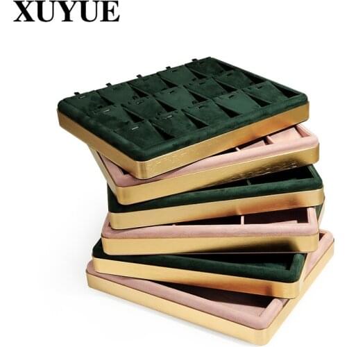 The new pendant necklace jewelry tray jewelry display multi-metal disc with an empty plate placed props look pallet storage