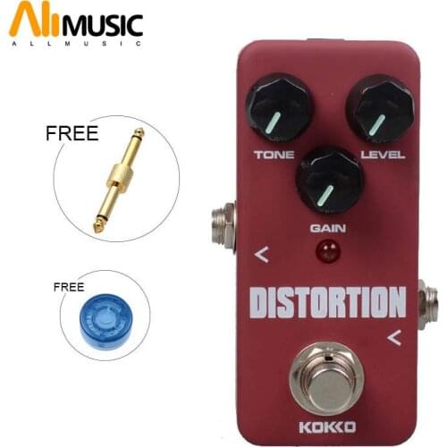 KOKKO FDS2 Portable Mini Distortion Guitar Effect Pedal With Gold Straight Connector