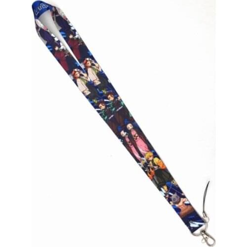1 pcs Anime Kimetsu no Yaiba Neck Strap Lanyards Badge Holder Rope Pendant Key Chain Accessorie