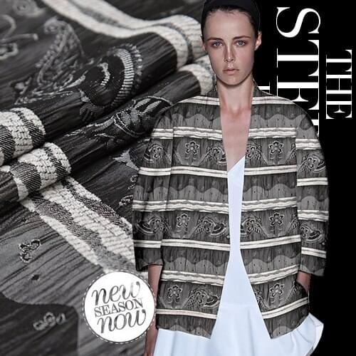 Gray jacquard fold fabric fashion fabric clothing fabric