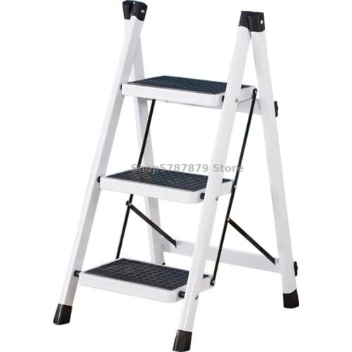 Ladder Household Folding Step Stool Multi Function Ladder Thickened Iron Pipe Pedal Indoor Miter Ladder Three Step Ladder Small