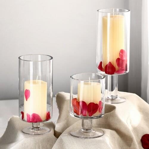Modern Glass Candlestick Wedding Decoration Lantern Small Round Candle Candlestick Bougeoir Verre Candlestick