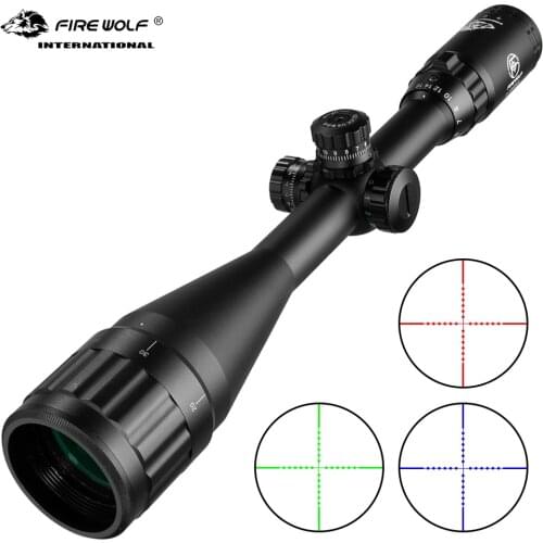 FIRE WOLF 4-16X50 Rifle Scope Tactical Optical Red Green Dot Sight Illuminated Cross Turret lock Reticle Sight Hunting Sniper