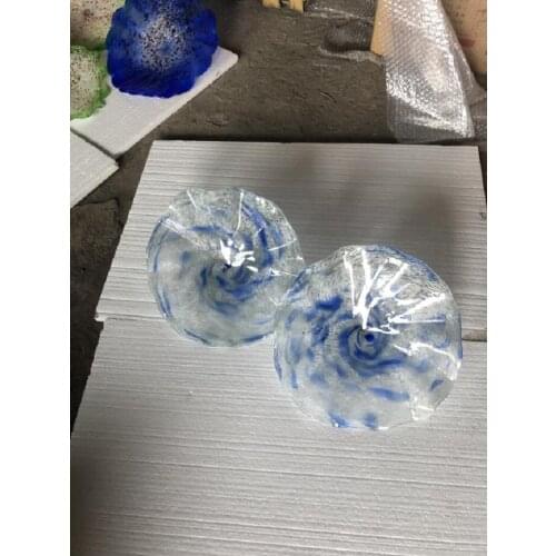 Turkish Murano Flower Shaped Glass Plates Modern Custom Made Murano Glass Wall Art Decoration