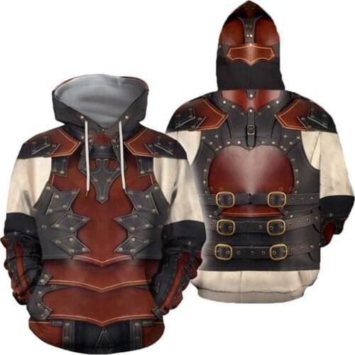 Viking Tattoo armor 3D Printed Men hoodies Harajuku Fashion Hooded Sweatshirt Cosplay costume Unisex hoodie sudadera hombre