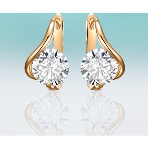 New Fashion Gold/Silver Color Earrings Micro Inlay Cubic Zirconia Stud Earrings for Women Jewelry Accessories Gift Charm Brincos