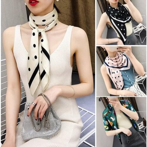 Women Fashion Scarf 90 x 90cm Scarf Ladies Square Silks Scarves Shawl for Spring Autumn Vintage Style -OPK