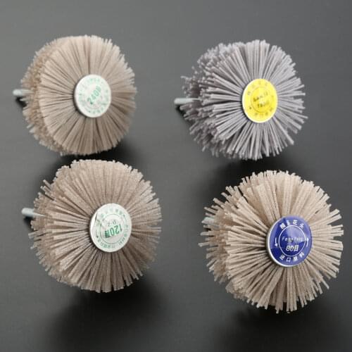 4pcs/kit Dremel Accessories Abrasive Nylon Wheel Brush Polishing Buffing Grinding Wheel 80# 120# 180# 240# Rotary Craft Tools