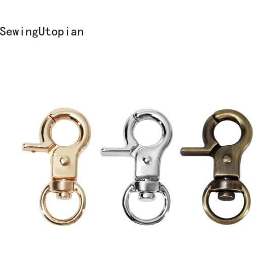 4PCS Metal Bag Buckles Carbines Swivel Lobster Clasp Snap Hook Key Chain Leather Hardware Accessory 30MM Buckles for Belts