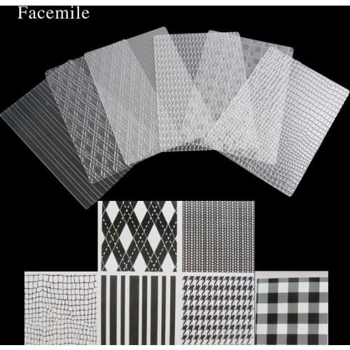 6PCS/Set 4 Styles Texture Sheet Set Tyre Texture Mat For Sugar Craft Decor Cookie Cupcake Fondant Cake Mold Baking Tool