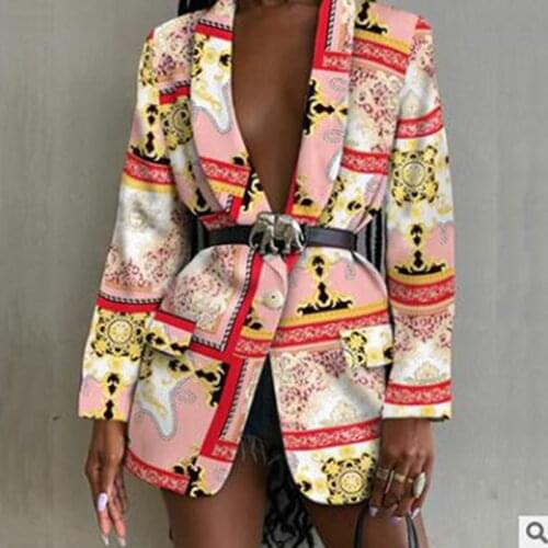 Turn-down Collar All Over Print Shawl Collar Single Button Blazer Casual Elegant Abstract Graphic Work Coat