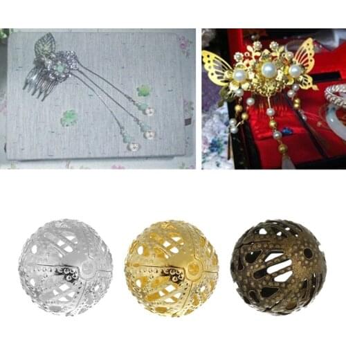 100pcs 6mm Tiny Metal Beads Spacer Hollow Filigree Charm For DIY Jewelry Making