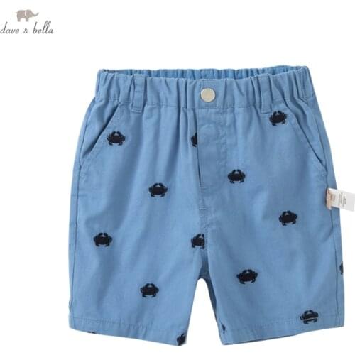 DBA16215 dave bella summer baby boys fashion cartoon pockets shorts children kids boy casual pants infant toddler trousers