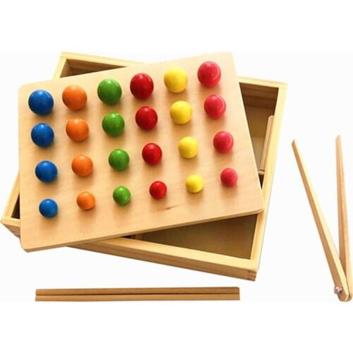 Montessori Early Teaching Enlightenment Teaching Aids Clip Beads Montessori Wooden Puzzle Hand Eye Coordination Training Toys