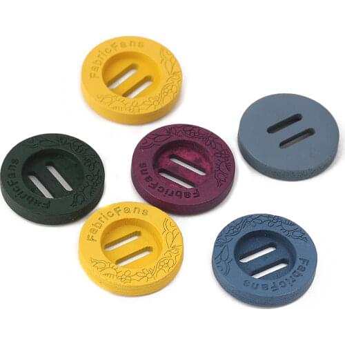 Wood Sewing Buttons for clothing Garment Apparel Accessories Scrapbooking Two Holes Round Message "FabricFans" 23mm Dia 20 PCs