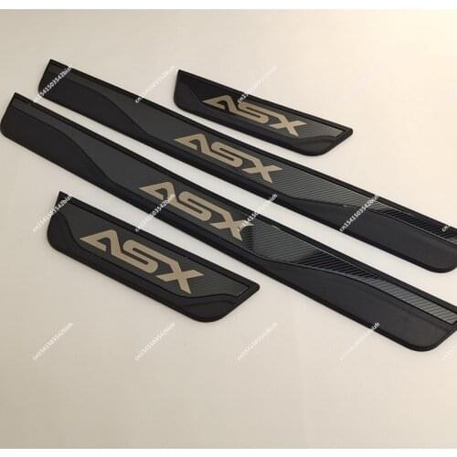 For Mitsubishi Asx 2020 2021 Door Sill Trim Auto Accessories Pedal Car Scuff Plate Protector Sticker 2019 2011 2013 2014 2016