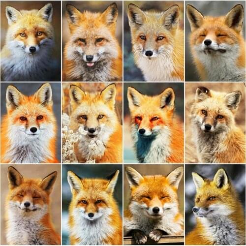 Evershine 5D DIY Diamond Painting Fox Diamond Embroidery Animals New Arrival Mosaic Sale Rhinestone Picture Home Decoration