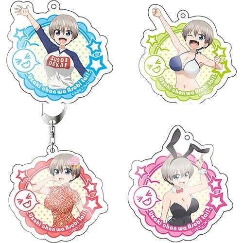 L Uzaki Chan Wants to Hang Out Wa Asobitai Key Chain Backpack Acrylic Metal Japan Anime Girl Keychain Childrens Toy