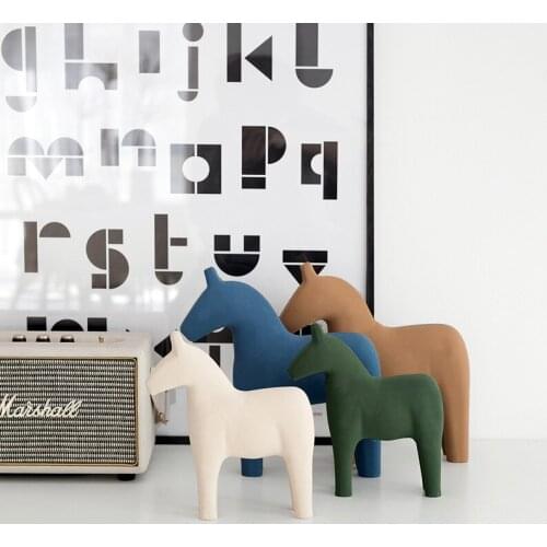 Morandi Soft Furnishings Small Wooden Horse Decorations Hallway Furnishings Decorations Home Furnishings Animal Furnishings