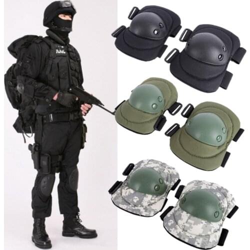 Knee Pads Tactical Protective Knee Elbow . brace support Combat Protector Pad Set Gear Military Sports Safety Equipment
