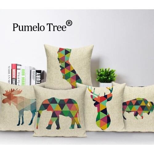 Geometric animal rabbit cushion cover cushions home decor Custom pillow cover linen flamingo arrow outdoor cushions throw pillow
