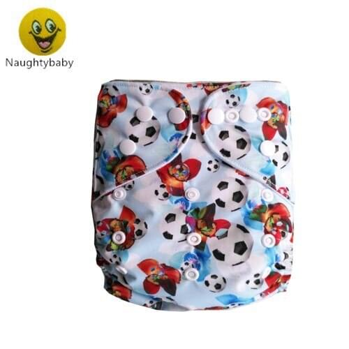 Newest Naughtybaby Print waterproof baby cloth diaper pocket diapers with bamboo inserts Free Shipping