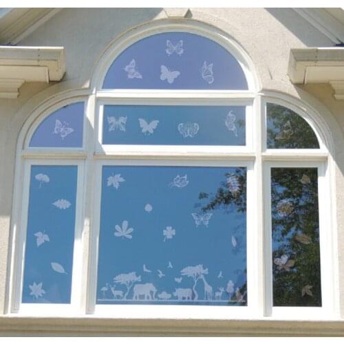 Window Stickers Leaf Butterfly Anti-collision Window Clings Glue-Free Decals