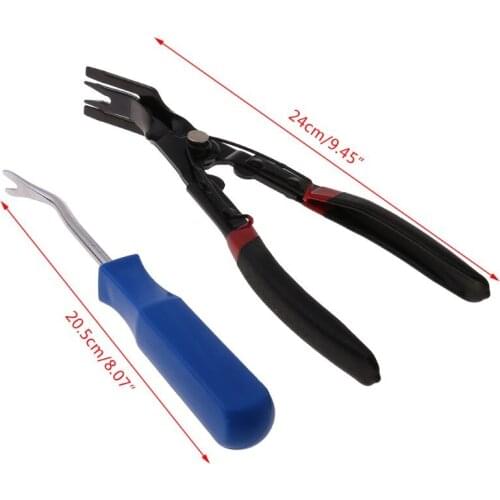 Car Door Card Panel Trim Upholstery Remover+Clip Removal Pliers Pry Tool Set