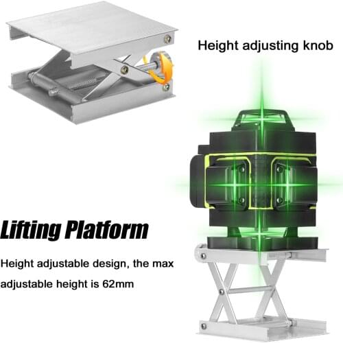 Aluminum Alloy Laser Level Lifting Platform Bracket Leveling Machine Lift Stand 62mm Height Adjustable Laser Level Stand Holder
