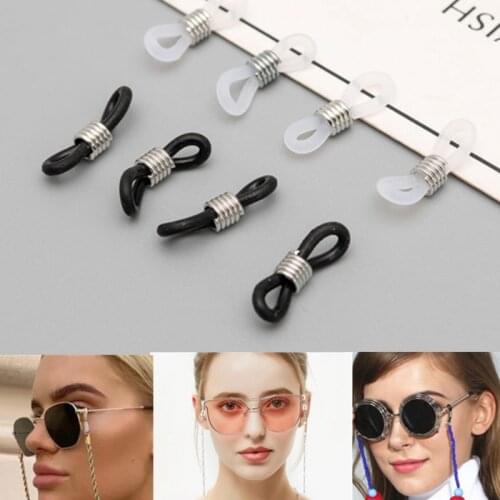 10 PCs Adjustable Anti-Slip Eyeglass Chain Ends Retainer Rubber Glasses Ring Strap Spectacle End Connectors Eyewear Accessories