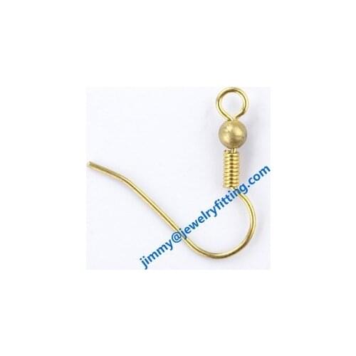 Earring hook kidney earwire with beads spring fashion earring findings whole sale price color can be plated else