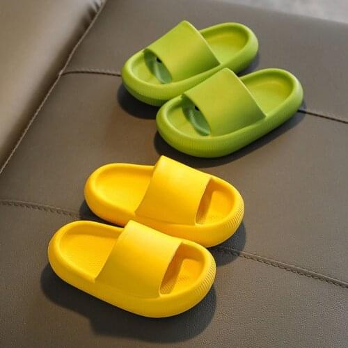 Childrens Slippers Summer cute Beach Shoes For Boys Girls Soild Color Waterproof Anti-slip Bathroom Kids Soft Slippers