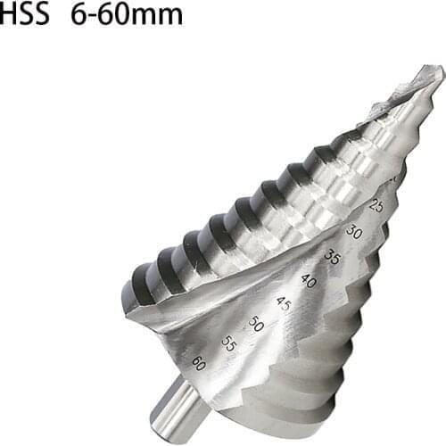 6-60mm Hss Step Drill Bit Cone Hole Cutter Taper Multifunction Spiral Groove Conical Stepped Drill Metal Steel Step Drill Bit