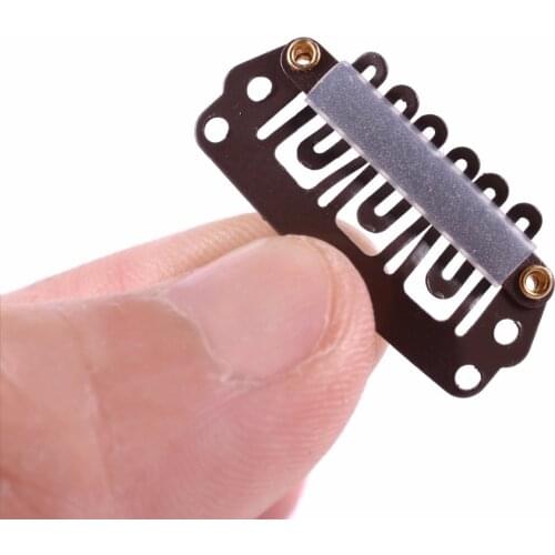 100pcs 28mm U Shaped Snap Clips For Hair Extensions Clip With Silicone Back Wig Clips For Clip In Weave Wig Accessories