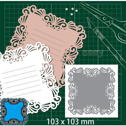 Cutting Dies Lace Letter Paper Stencil Craft for Scrapbook Stamps Dies Embossing Paper Gift Card 103*103mm