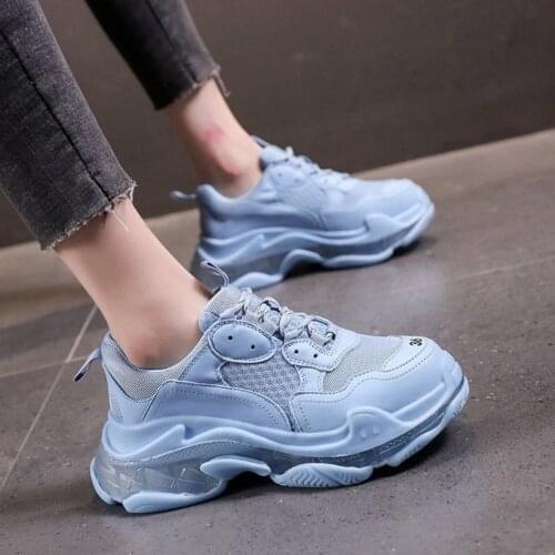 LLUUMIU Women Vulcanize shoes Blue Crystal Bottom Sport Shoes Outdoor Fashion Casual Chunky Sneakers Brand Womens Trainers