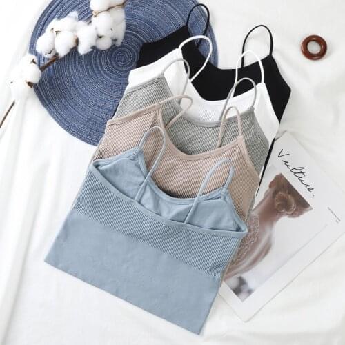 Summer Womens Bandeau Top Seamless Top Streetwear Tube Top Female Sleeveless Tank Top Solid Color Women Padded Bralette Top