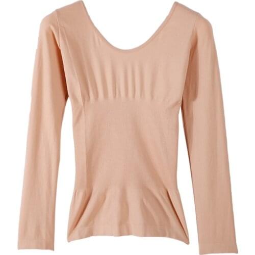 2020 New Arrival Womens Solid Color V-neck Thermal Underwear Top Autumn Winter New Bottoming Shirt Long Sleeve Tops