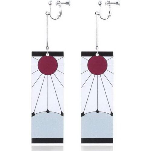 ZWPON Cartoon Drop Demon Slayer Kimetsu no Yaiba Blade of Ghost Earings For Women Men Korean Japan Cosplay Jewelry Accessories