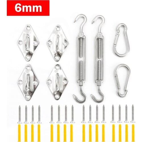 1Set Hardware Stainless Steel Turnbuckle Pad Eye Hook Screws Accessories for Garden Outdoor Camping Sun Shade Sail Awning