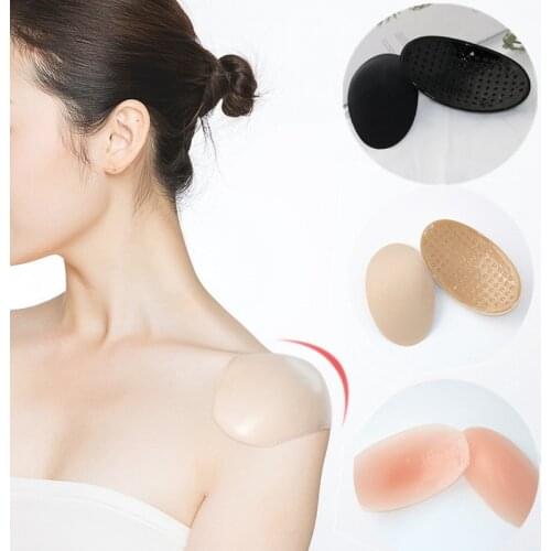 1 Pair Soft Foam Padded Shoulder Push-up Cushions Reusable Self-Adhesive Non-slip Shoulder Enhancer Clothes Sewing Accessories