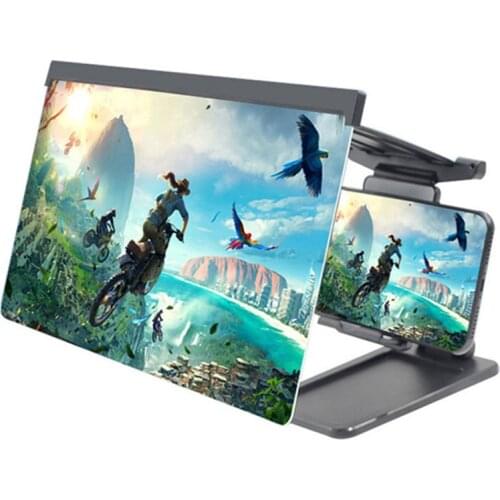 12 Inch Screen Magnifier 3D Smart Mobile Phone Movies Magnifier with Detachable Foldable Holder Stand for Any Smartphone
