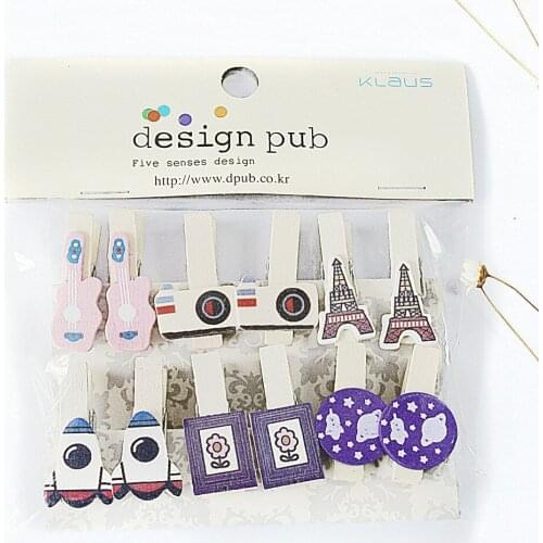12 pcs/lot Camera Rocket Wooden Clip Photo paper Clothespin Craft Clips Party Decoration Clip with Hemp Rope