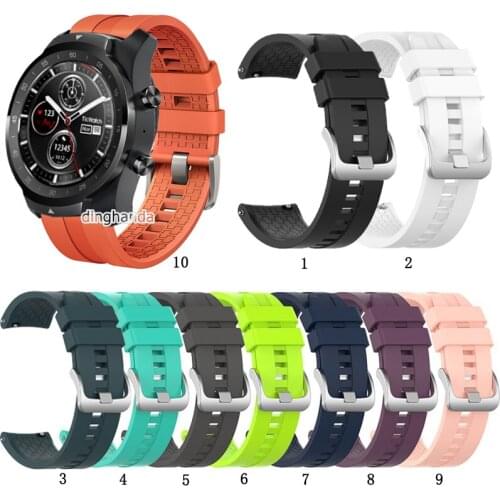 22mm Soft Silicone Watch Strap Band For Ticwatch Pro Smart Watch accessories correa straps Colorful Sports bracelet Hot