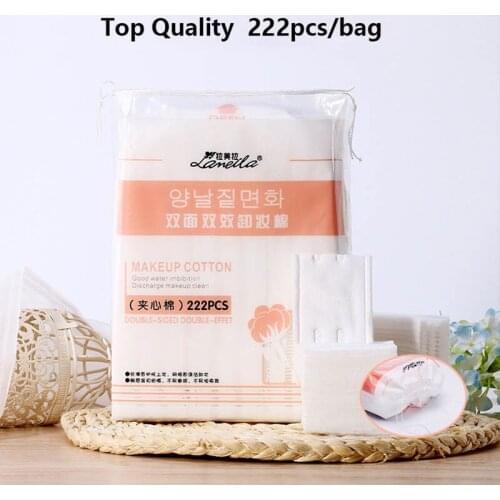 222pcs Disposable Double-sided 3 Layer Makeup Cotton Pads Wipes Soft Makeup Remover Ultrathin Facial Cleansing Make Up Tools