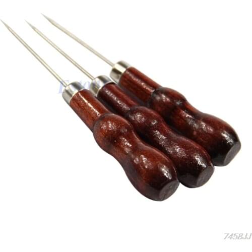 3PCs/lot Leather Craft Cloth Awl Tool Pin Punching Hole Maker Stitching Overstitch G03 Drop ship