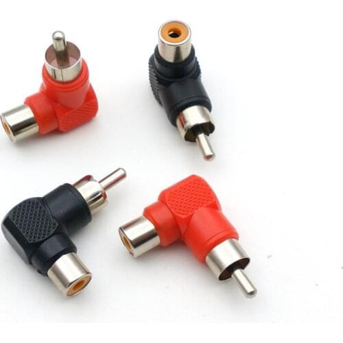 4pcs RCA right angle connector plug adapters male to female 90 degree elbow