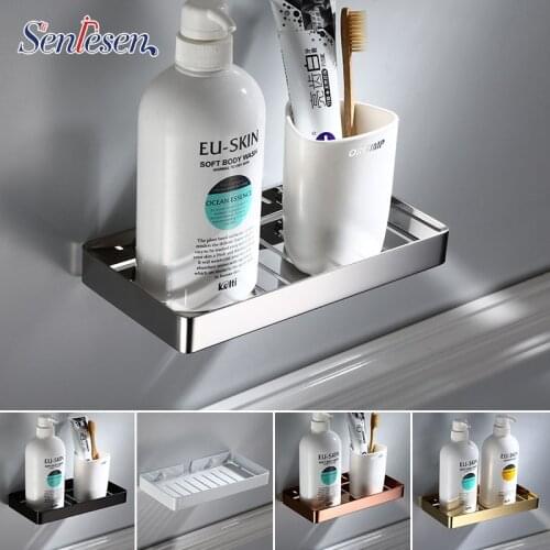 Senlesen Punch Soap Dish Bathroom Storage Space Aluminum Soap Rack Plate Box Container Wall Storage Rack Holder