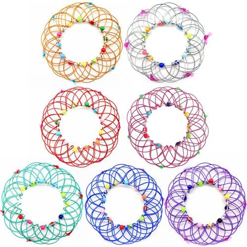 Adult Children Anti-Stress Toy Mandala Decompression Toys Variety Flower Basket Thirty-Six Softened Steel Ring Fidget Puzzle Toy